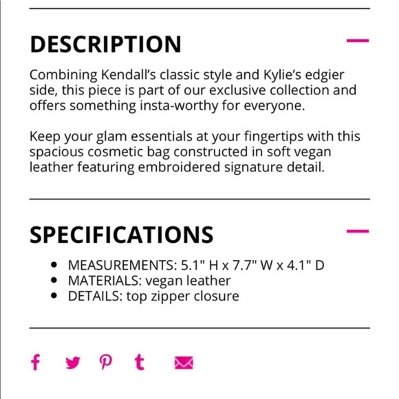 $ALE✨Kendall + Kylie Black Velvet Cosmetic Bag - Picture 6 of 6